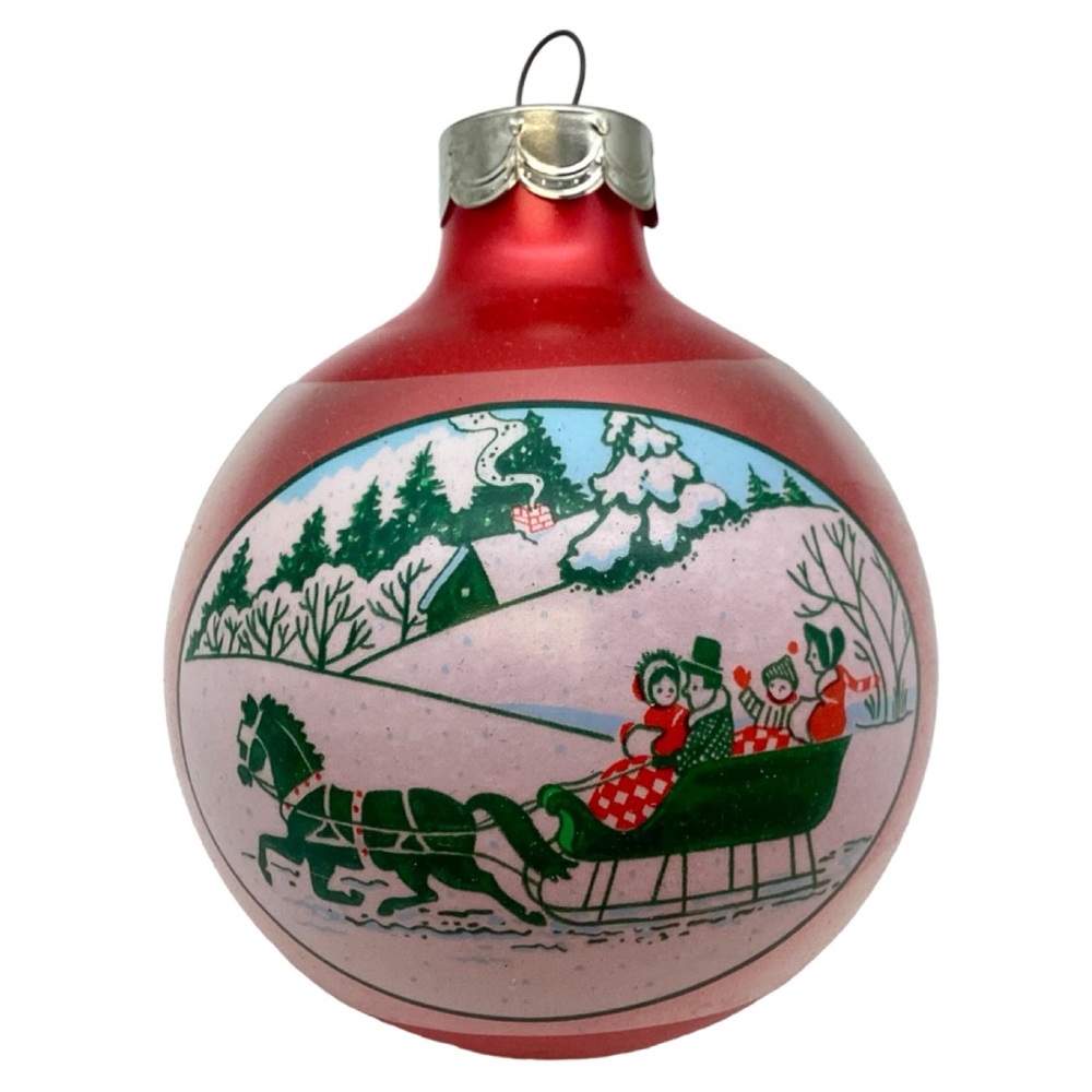 Hallmark 1986 “Seasons of the Heart” Glass Ball Christmas Ornament